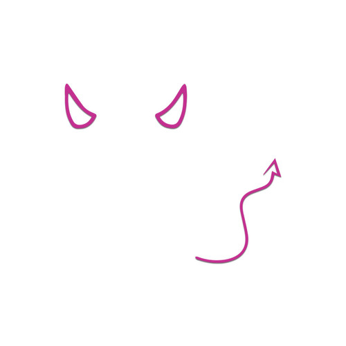 Devil Outline Sticker Vinyl Decal Notebook Car Laptop 5.5" x 4.5" (Hot Pink)