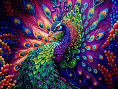 RYMILIE Diamond Painting Kits for Adults - Peacock DIY 5D Diamond Art Kits Full Drill Diamond Dots Paintings with Diamonds Gem Art and Crafts Home Decor 12x16inch