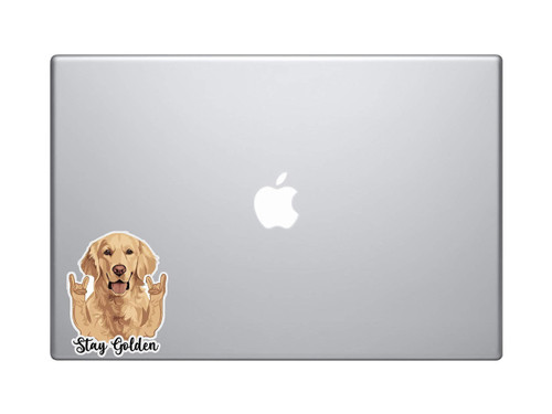 Laptop Notebook Sticker Decal Skins - Stay Golden Golden Retriever Funny Hang Loose arms Skins Stickers