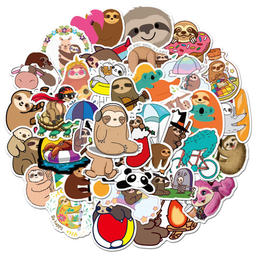 50 PCS Cute Sloth Laptop Stickers for Decoration, Waterproof Kawaii Stickers for Kids, Girls, Vinyl Decals Animal Stickers for Water Bottles, Skateboard, Luggage, Album, Scrapbook 50 PCS Cute Sloth Laptop Stickers for Decoration, Waterproof Kawaii Stickers for Kids, Girls, Vinyl Decals Animal Stickers for Water Bottles, Skateboard, Luggage, Album, Scrapbook