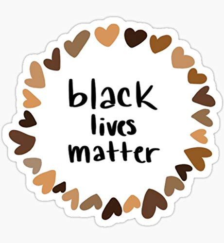 Black Lives Matter BLM Sticker Hearts Sticker - Sticker Graphic - Auto, Wall, Laptop, Cell, Truck Sticker for Windows, Cars, Trucks