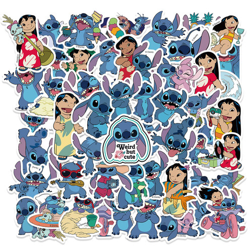 50pcs Stitchs Cartoon Sticker, Cute Lilo Stitchs Waterproof Vinyl Decal for Teen Kids Water Bottle Laptop Bike Skateboard Phone Luggage Guitar Computer (50Pcs Stitchs)