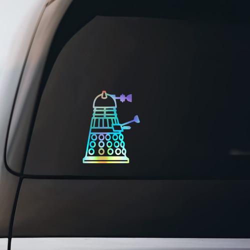 Dalek Side Sticker Vinyl Decal Notebook Car Window Laptop 4" x 5" | Holographic |