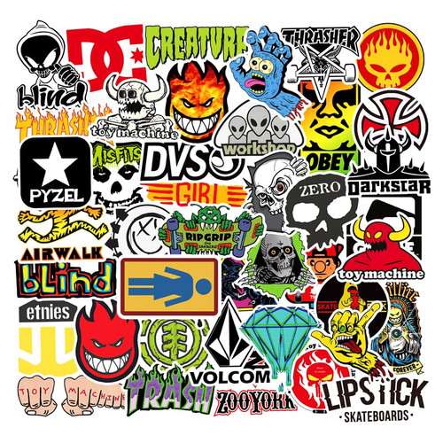 100pcs Cool Stickers Pack for Skateboard Teens Adults Boys Stickers Decals for Laptop Water Bottle Skateboard Phone Car