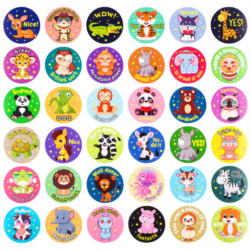 1080PCS Reward Stickers for Kids Cute Encouraging Animal Stickers for Teachers Anime Stickers Reward Chart Small Incentive Stickers for School Motivational Teacher Elementary Classroom Supplies