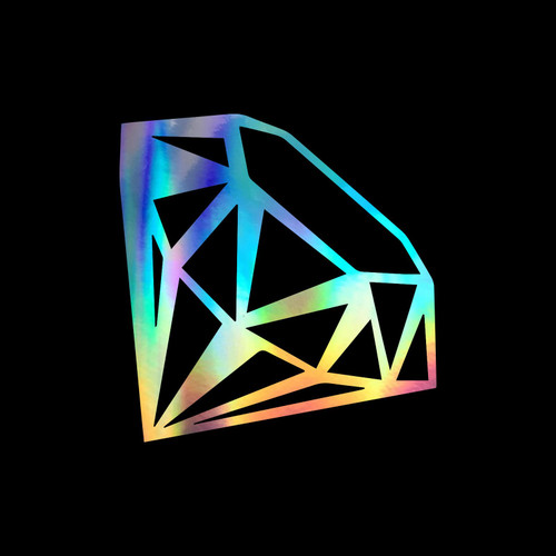 Diamond Silhouette Sticker Vinyl Decal Notebook Car Window Laptop 4" x 4" (Holographic)