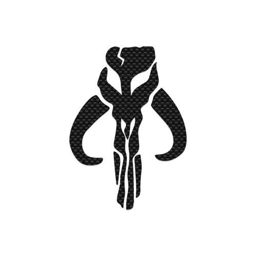 Mandalorian Bantha Skull Sticker Vinyl Decal Notebook Car Window Laptop 4" x 6" (Carbon Fiber)