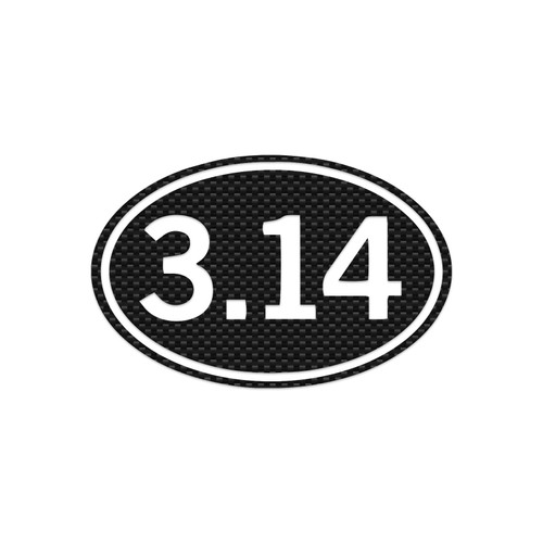 Pi Symbol Oval Sticker Vinyl Decal Notebook Car Window Laptop 4.5" x 2" (Carbon Fiber)