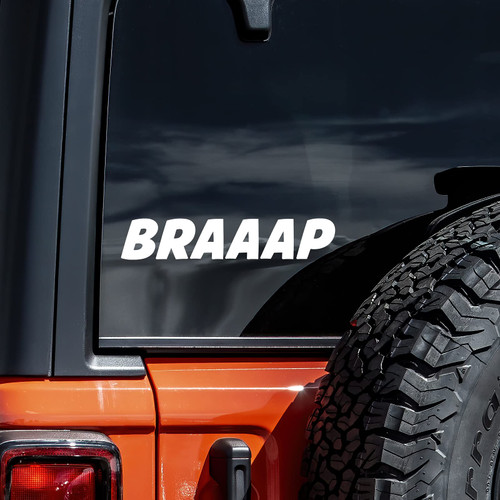 Braaap Decal Vinyl Sticker Auto Car Truck Wall Laptop | White | 8" x 1"