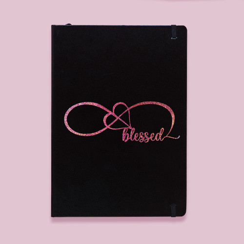 Blessed Infinity Love Decal Vinyl Sticker Auto Car Truck Wall Laptop | Pink Holographic Glitter | 8" x 2"