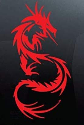MAF -Tribal Dragon Walls Vinyl Decal Sticker for Cars LAPTOPS Walls Windows Toolbox Gift-RED 7 INC