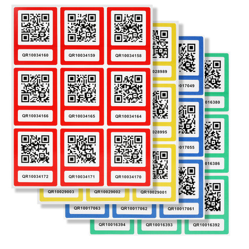 QR Code Labels Intelligent Color Coded Stickers for Inventory Storage Organization (36pcs)