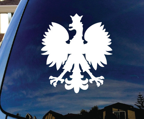 SoCool - Polska Polish Poland Eagle - Vinyl 6" tall (Color: WHITE) decal laptop tablet skateboard car windows stickers