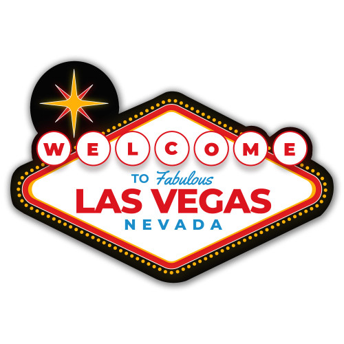 Las Vegas Nevada Sticker - Welcome to Fabulous Las Vegas Sign - Vinyl Decal for Car Bumper Window (3" x 2")