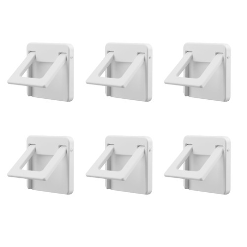 Sliding Door Lock,6Pcs Child Safety Sliding Glass Door Lock,Multifunctional Safety Slide Window Locks for Child and Pets,for Sliding Glass Doors,Sliding Windows,Sliding Closet(White)