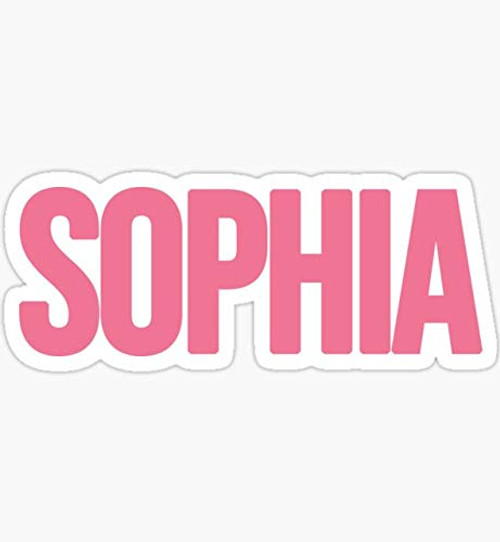Name: Sophia Sticker (Pink) Sticker - Sticker Graphic - Auto, Wall, Laptop, Cell, Truck Sticker for Windows, Cars, Trucks