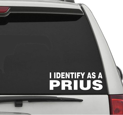 Smart Box I Identify AS A Prius Decal - CAR Truck Window Laptop Sticker,White