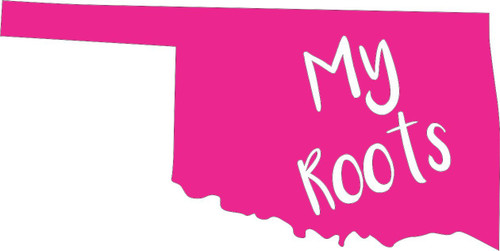 Barking Sand Designs Oklahoma My Roots Pink - Die Cut Vinyl Window Decal/Sticker for Car/Truck 7"x3.5"