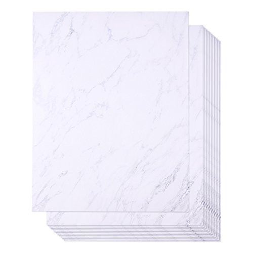 96 Pack Marble Stationery Paper - Letterhead - Decorative Design Paper - Double Sided - Printer Friendly, 8.5 x 11 Inch Letter Size Sheets