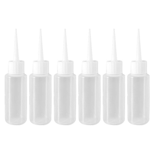 6 Pcs Plastic Squeeze Bottles, Plastic Bottle Pointed Mouth Top Cap 50ml Squeeze Bottles Refillable Empty Dispensing Bottles Small Condiment Bottles for Essential Oils Liquid Painting Crafts,Art,Glue