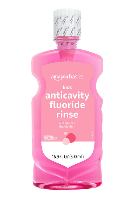 Amazon Basics Kids Anticavity Fluoride Rinse, Alcohol Free, Bubble Gum, 500mL, 16.9 Fluid Ounces, 1-Pack (Previously Solimo) Amazon Basics Kids Anticavity Fluoride Rinse, Alcohol Free, Bubble Gum, 500mL, 16.9 Fluid Ounces, 1-Pack (Previously Solimo)
