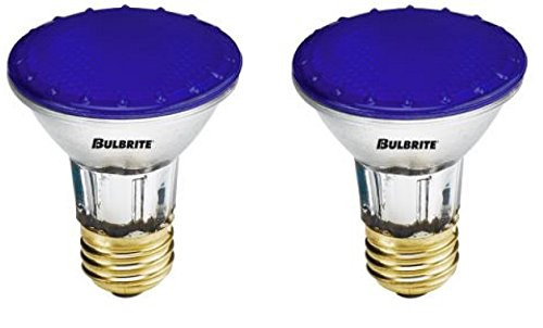 Bulbrite H50PAR20B50W 120V PAR20 Halogen Light, Blue - 2 Pack