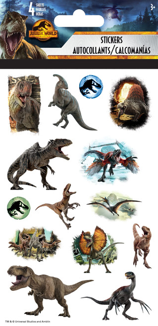 Jurassic World Dominion - Standard Stickers - 4 Sheet