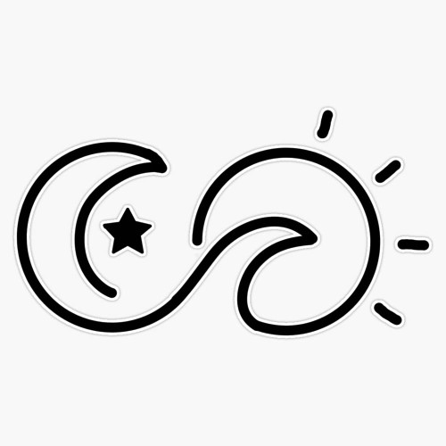 R3S Ocean and Sun Moon Bumper Sticker Vinyl Decal 5'' (R3-OCEAN-STICKERS-999)