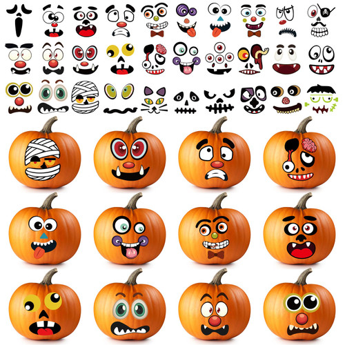 Halloween Pumpkin Decorating Stickers Kit, 60 Pumpkin Face Stickers for Kids Classic Pumpkin Expressions Crafts Stickers Halloween Party Pumpkin Decorations(16 Sheet) Halloween Pumpkin Decorating Stickers Kit, 60 Pumpkin Face Stickers for Kids Classic Pumpkin Expressions Crafts Stickers Halloween Party Pumpkin Decorations(16 Sheet)