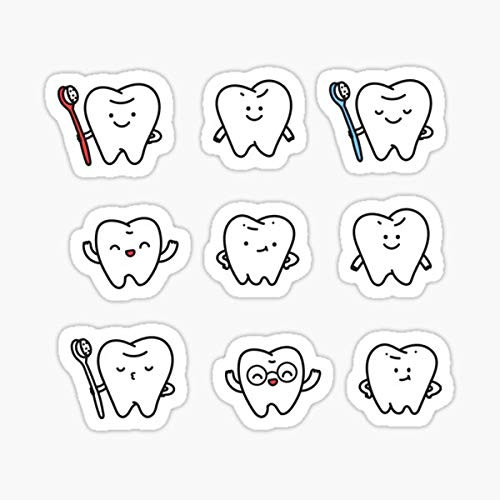 Funny Teeth Sticker - Sticker Graphic - Auto, Wall, Laptop, Cell, Truck Sticker for Windows, Cars, Trucks