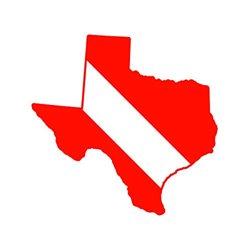 Texas State Shaped Diver Down Flag Sticker Decal Self Adhesive FA Graphix Scuba Flag Diving Dive TX