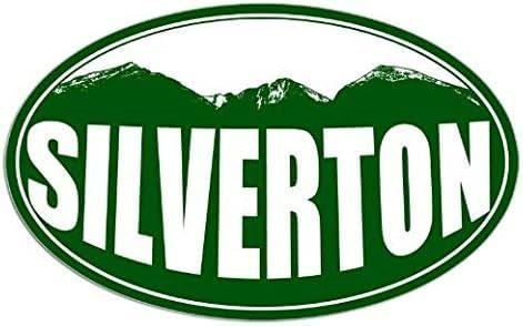Oval Silverton Colorado Mountain BG Sticker (Snow ski Resort)- Sticker Graphic Decal