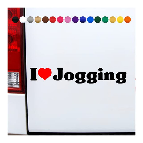 Customize Your Car, Truck or Boat with Professional Grade, Weatherproof Automotive Vinyl Bumper Stickers - UV Resistant Decal, Made in The USA! LUV U: I Love Jogging: Custom Sizes & Colors