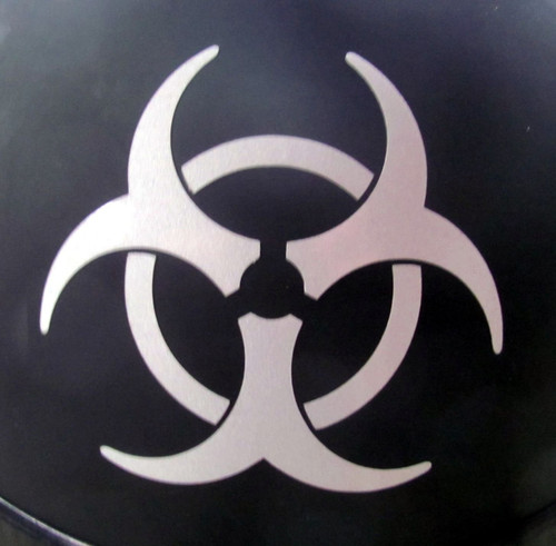 Reflective Biohazard - 3" x 2 3/4" die cut vinyl decal for helmets, windows, cars, trucks, tool boxes, laptops, MacBook - virtually any hard, smooth surface