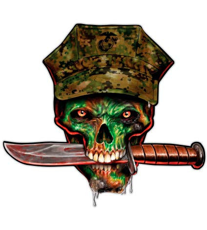 GT Graphics Marine Skull - 3" Vinyl Sticker - for Car Laptop I-Pad Phone Helmet Hard Hat - Waterproof Decal