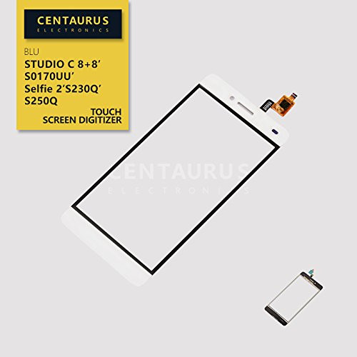 For BLU Studio C 8+8 4G LTE S0170UU/Selfie 2 S230Q S250Q 5.0" New Touch Screen Digitizer Panel (NO LCD) Glass Lens Replacement White USA
