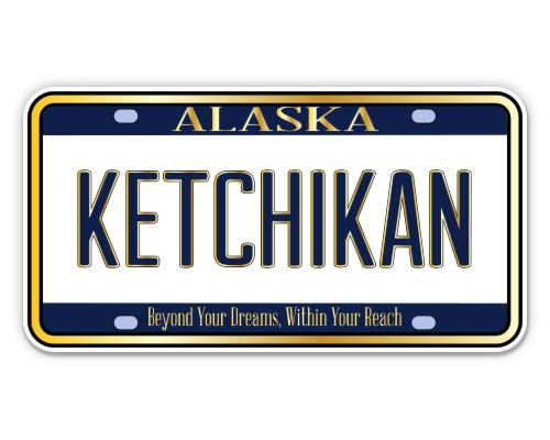 Ketchikan Alaska License Plate Style - 3" Vinyl Sticker - for Car Laptop Water Bottle Phone - Waterproof Decal Ketchikan Alaska License Plate Style - 3" Vinyl Sticker - for Car Laptop Water Bottle Phone - Waterproof Decal
