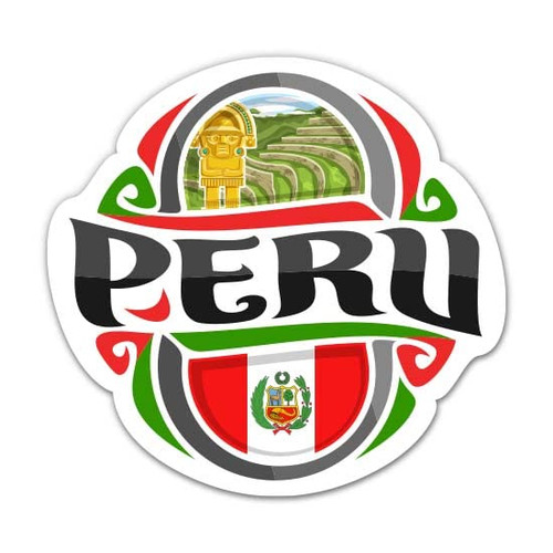 Peru - 3" Vinyl Sticker - for Car Laptop Water Bottle Phone - Waterproof Decal