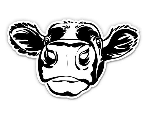Cow Black and White Farm Country - 3" Vinyl Sticker - for Car Laptop Water Bottle Phone - Waterproof Decal