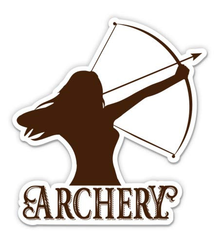 Archery - 3" Vinyl Sticker - for Car Laptop Water Bottle Phone - Waterproof Decal