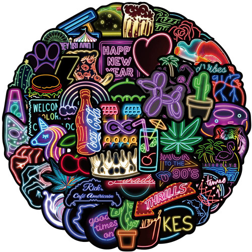 ENGOOFINE Neon Stickers Pack, 50Pcs Waterproof Vinyl Stickers for Water Bottles Laptop Guitar Computer Phone, Trendy Stickers for Teens and Adults (50 PCS Neon Stickers) ENGOOFINE Neon Stickers Pack, 50Pcs Waterproof Vinyl Stickers for Water Bottles Laptop Guitar Computer Phone, Trendy Stickers for Teens and Adults (50 PCS Neon Stickers)