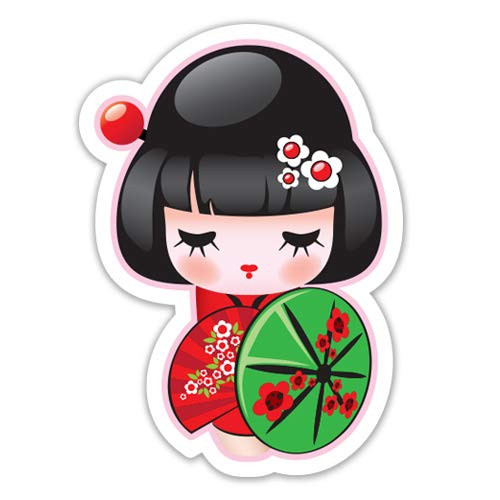Geisha - 3" Vinyl Sticker - for Car Laptop Water Bottle Phone - Waterproof Decal