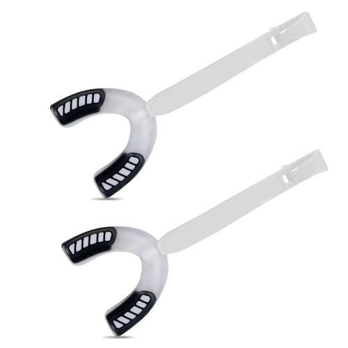 MXiiXM 2Pack Football Mouth Guard with Strap, Youth Mouth Guard Professional Sports Mouthguard for Boxing, Rugby, Hockey, Lacrosse, Basketball, MMA and Wrestling, Fits Youth & Adult (White)