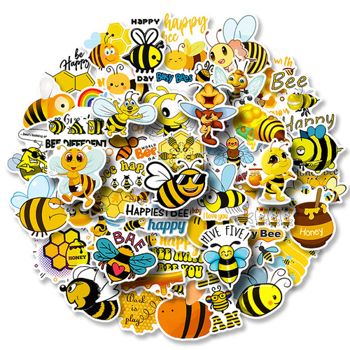 Bee Stickers for Kids, 50PCS Waterproof Vinyl Stickers for Water Bottles, Notebooks, Laptops, Phone Cases, Decorative Gifts for Teen Girls