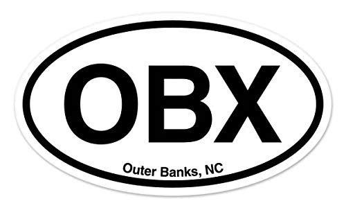 OBX Outer Banks North Carolina Oval Vinyl Car Bumper Window Sticker 5" x 3"