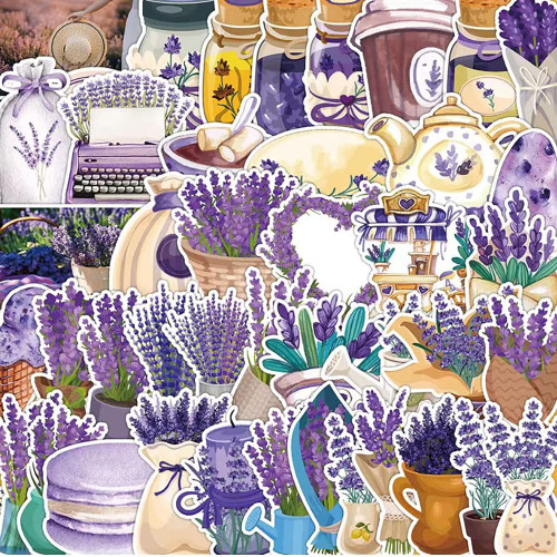 Lavender Stickers |50Pcs Purple Flowers Waterproof Vinyl Decals for Water Bottles Laptop Luggage Cup Computer Mobile Phone Skateboard Lavender Stickers |50Pcs Purple Flowers Waterproof Vinyl Decals for Water Bottles Laptop Luggage Cup Computer Mobile Phone Skateboard