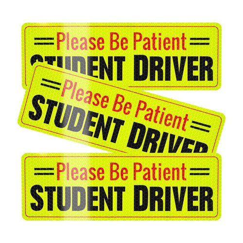 SINGARO Student Driver Magnet for Car,Please Be Patient Student Driver,Magnetic Student Driver Sign,3Pcs Reflective Novice Driver Sticker,New Driver Decal for Car Removable Exterior Accessories