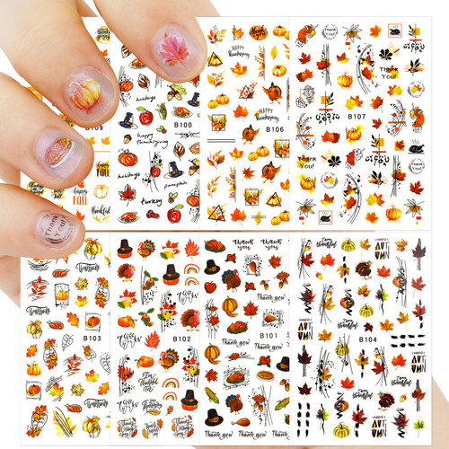 Thanksgiving Nail Stickers, 8 Sheets Thanksgiving Nail Decals, Autumn Stickers, Holiday Nail Decals, Maple Leaf Pumpkin Turkey, Nail Art Stickers for Women Girls Kids DIY Thanksgiving Day Decorations Thanksgiving Nail Stickers, 8 Sheets Thanksgiving Nail Decals, Autumn Stickers, Holiday Nail Decals, Maple Leaf Pumpkin Turkey, Nail Art Stickers for Women Girls Kids DIY Thanksgiving Day Decorations