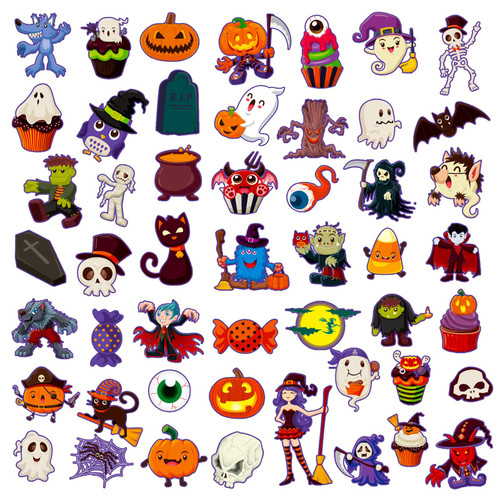 WaaHome Halloween Stickers for Kids Halloween Ghost Skeleton Witch Pumpkin Stickers for Halloween Party Decorations Favors Scrapbooking Supplies Water Bottle Treats Bag Classroom Crafts