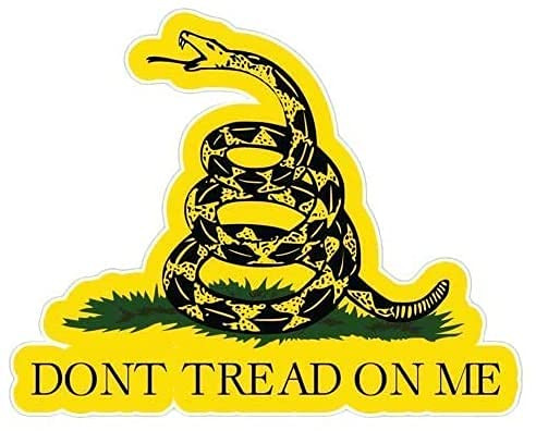 Don't Tread On Me Vinyl Sticker Decal - 5 Inches - for Car Truck SUV Van Window Bumper Wall Laptop Tablet Cup Tumbler and Any Smooth Surface